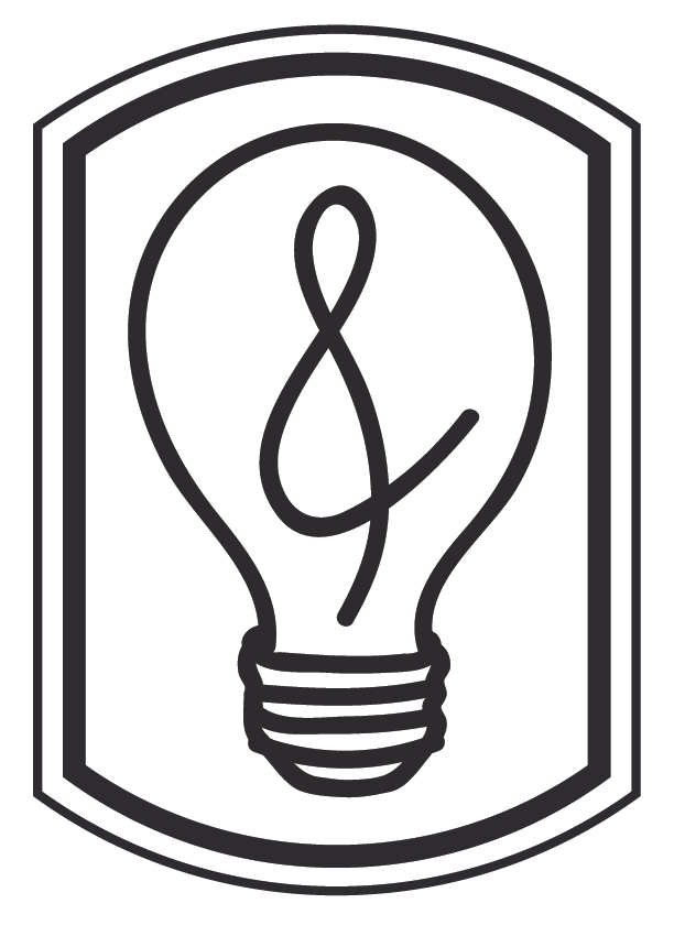 Light bulb and ampersand logo